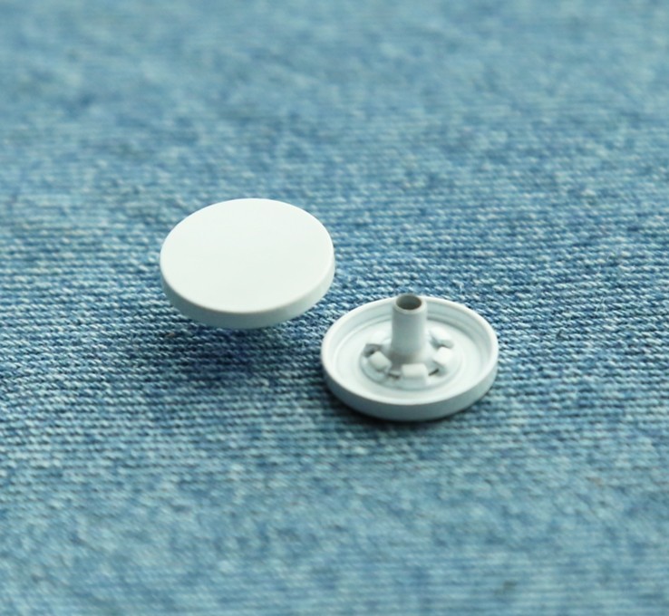 White Color Metal Press Snap Button Cap