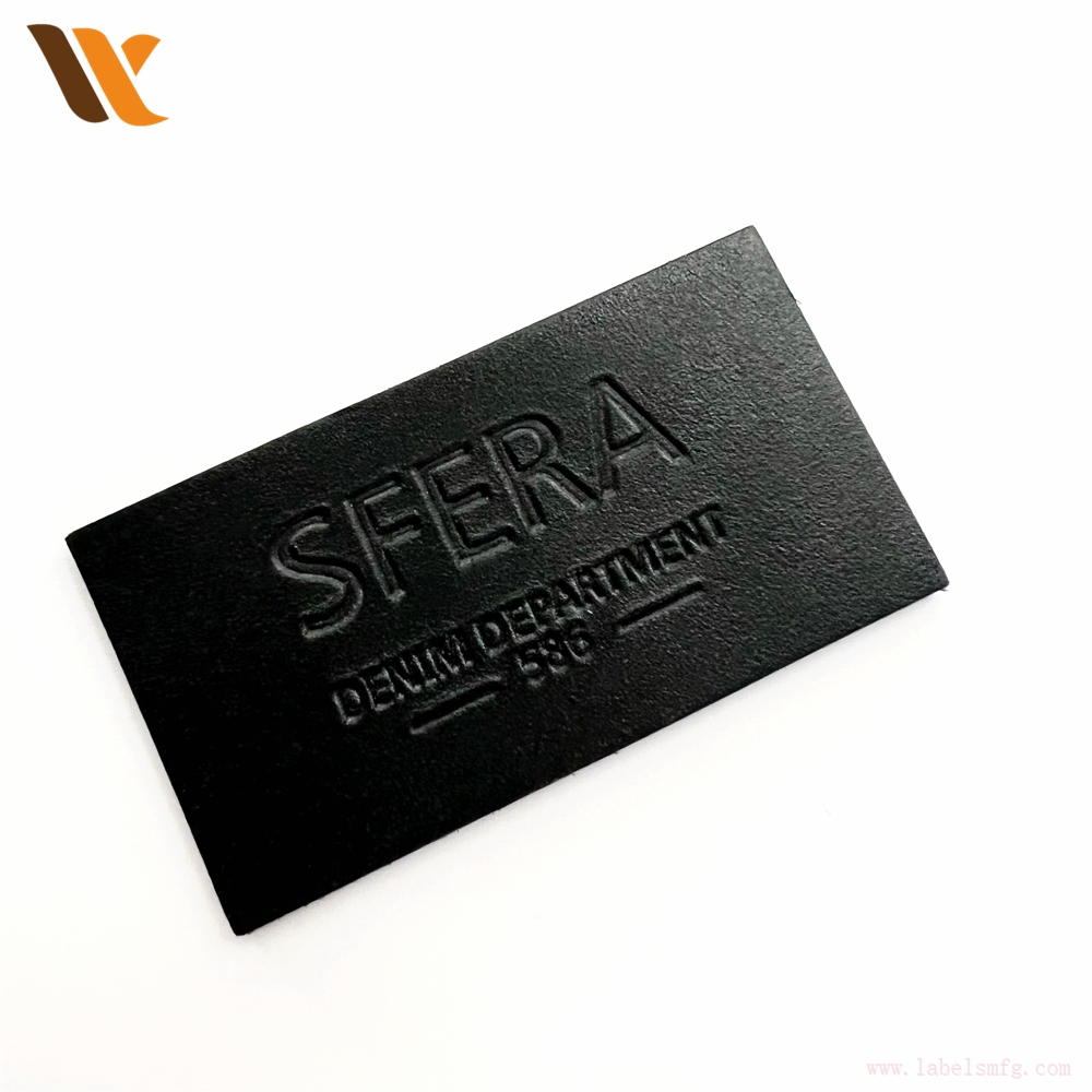 Custom Engrave Logo Black Leather Patch Custom Engrave Logo Black Leather Patch