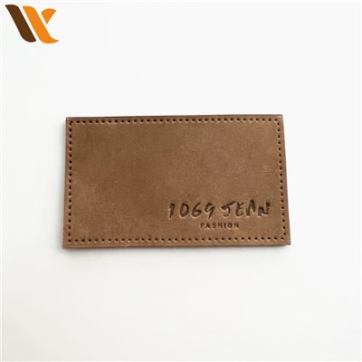 Etichetta in pelle stile vintage marrone chiaro